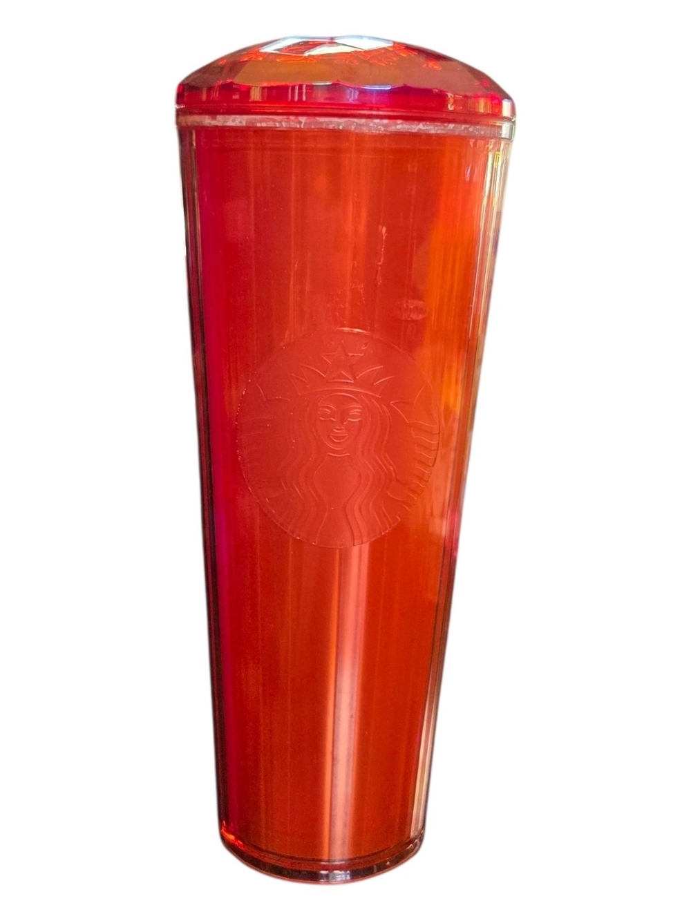 Starbucks Red Kaleidoscope Venti Dome Lid Cold Cup 24 Oz No Straw
